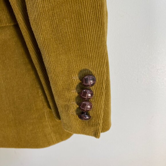 Vtg Tasso Elba Corduroy Camel Blazer Sport Coat Elbow Patch Men M 39-41 Academia - Picture 13 of 15